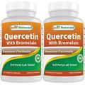 Best Naturals Quercetin with Bromelain Veggie Capsule - 800mg of Quercetin & 165 mg of Bromelain (2400 GDU/g), 120 Count (120 Count (Pack of 2))