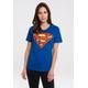 T-Shirt LOGOSHIRT "DC Comics – Superman" Gr. XS, blau Damen Shirts T-Shirts