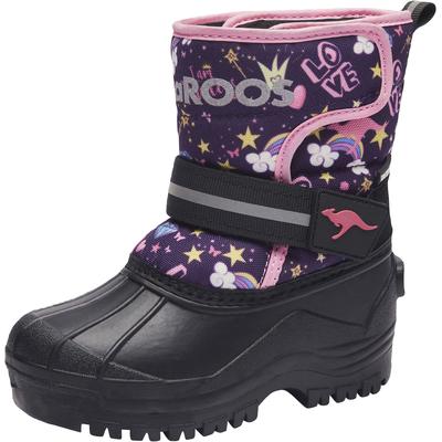 Winterstiefel KANGAROOS "K-Shell II", Damen, Gr. 26, blau (navy, schwarz, princes), Synthetik, Textil, sportlich, Schuhe, Snowboots, Winterboots, Winterschuhe, mit Klettverschluss