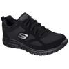 Sneaker SKECHERS "BURNS-AGOURA", Herren, Gr. 39, schwarz, Leder, Textil, unifarben, sportlich, Schuhe, im monochromen Look, Freizeitschuh, Halbschuh, Schnürschuh