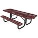 Arlmont & Co. Dimatteo Plastic Outdoor Picnic Table Plastic in Red | 30 H x 72 W x 60 D in | Wayfair 19F0FFA0EC7C4147B4630D5018852F15