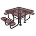 Arlmont & Co. Myran Outdoor Picnic Table Plastic/Metal in Red | 30 H x 72 W x 60 D in | Wayfair B783A81156D14A459F20720A3B548A44