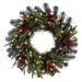 The Holiday Aisle® 24" Berry Mixed Pine Cone Pre-Lit Lighted PVC Wreath in Green/Red/White | 24 H x 24 W x 3 D in | Wayfair