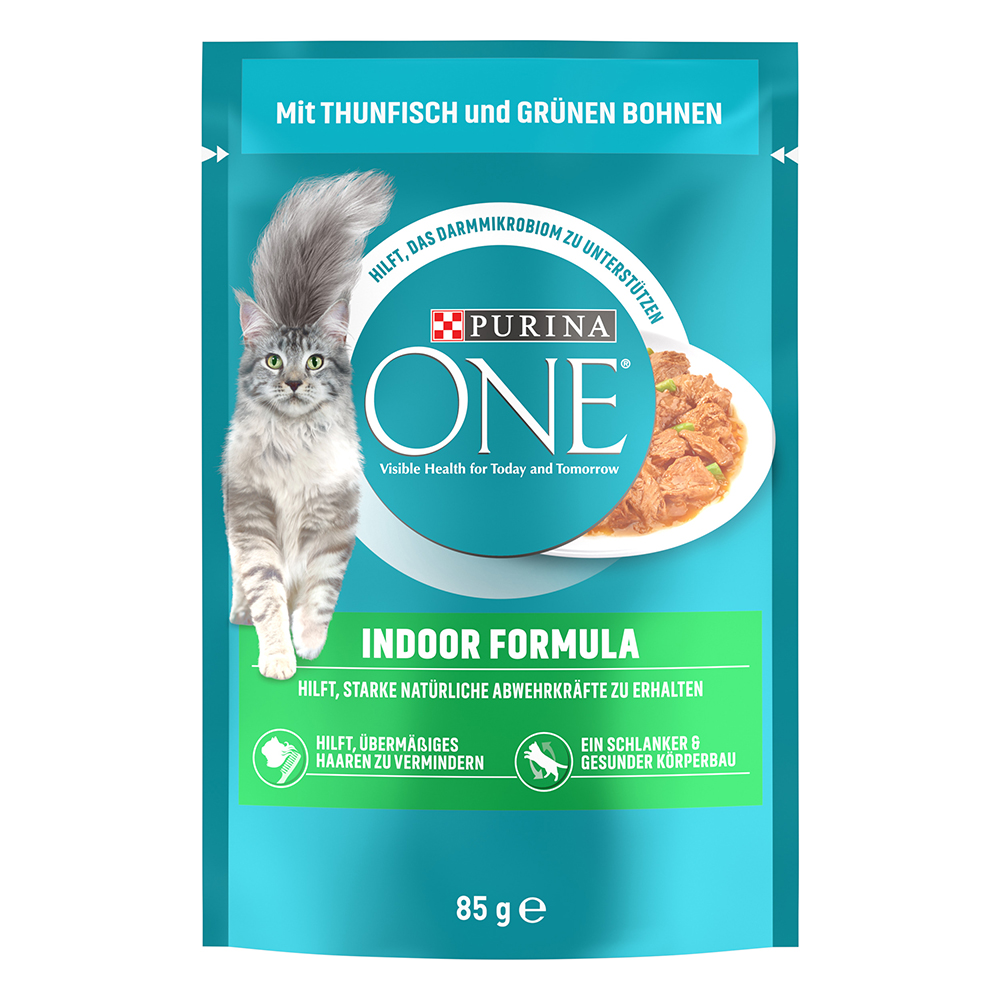 PURINA ONE 52 x 85 g Umido per gatto - Indoor Formula con Tonno & Fagiolini