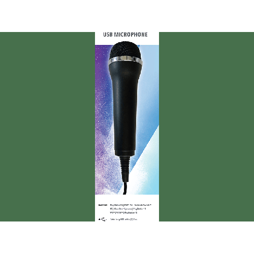 DEEP SILVER Mikrofon für Karaoke Games, USB Mikrofon, Schwarz