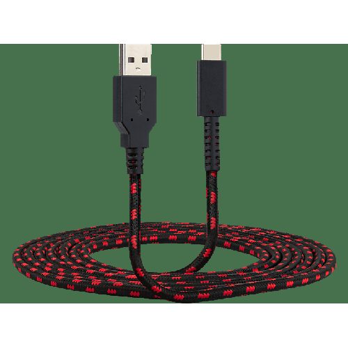 PDP LLC Gaming USB Typ C Ladekabel Ladekabel, Schwarz/Rot