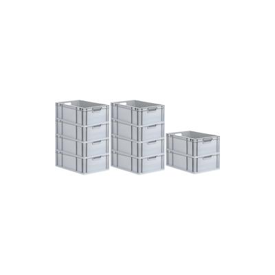PROREGAL 10x Eurobox NextGen Grip | HxBxT 22x40x60cm | 44 Liter | Griffe offen | Verstärkter Boden | Eurobehälter Image
