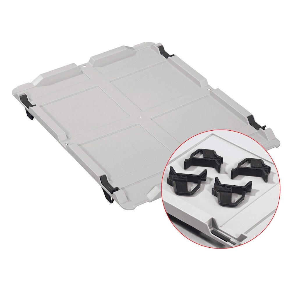 PROREGAL 10x Auflagedeckel Set Eurobox NextGen mit 4 schwarzen Schiebeschnappverschlüssen | BxT 30x40 | Eurobehälter Image