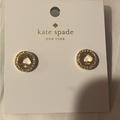 Kate Spade Jewelry | Kate Spade Gold Tone Signature Round Earrings With Gems Brand-New. | Color: Gold | Size: Os