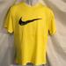 Nike Shirts | Nike Neon Yellow Double Emblem Inside An Emblem Design Athletic Sport Tee Shirt | Color: Black/Yellow | Size: M