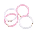 Bracelet pull à paillettes et perles pour enfants blanc et rose joli cadeau pour enfants 2