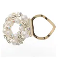 Bluelans-Pince à foulard magnétique élégante fausse perle anneau en biscuits bijoux fantaisie