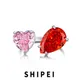 SHIPEI-Bague en argent regardé 925 pour femme coeur formage saphir rose adrenGemstone bague