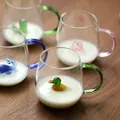 Tasse en verre 3D créative tasse avec poignée café lait thé petit déjeuner cadeaux de