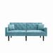 Modern Velvet Tufted Sofa ,Loveseat with 2 Pillows and Nailhead Trim