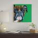 East Urban Home 'Boxer On Emerald, Square' By Kirstin Wood Graphic Art Print on Canvas in Green/White/Yellow | 18 H x 18 W x 1.5 D in | Wayfair