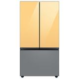Samsung Bespoke 30 cu. ft. 3-door Refrigerator w/ Beverage Center & Custom Panels Included in Gray/Yellow | 70 H x 35.75 W x 34.25 D in | Wayfair