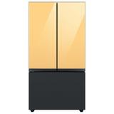 Samsung Bespoke 30 cu. ft. 3-door Refrigerator w/ Beverage Center & Custom Panels Included in Gray/Yellow | 70 H x 35.75 W x 34.25 D in | Wayfair