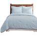 Ophelia & Co. Manhattan Wave Stripe Pattern Machine Washable Comforter & Sham Set Polyester/Polyfill/Chenille/Cotton in Blue | Wayfair