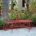 Rosalind Wheeler Breena Iron Garden Outdoor Bench Metal | 38 H x 62 W x 26 D in | Wayfair B17F8B6AF2D642AD89EB0ACC138AF2AD