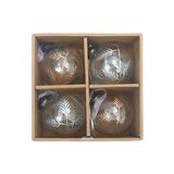 The Holiday Aisle® Glass w/ Leaf Etching Ball Ornament Glass | 4 H x 4 W x 4 D in | Wayfair 33CA6010680044D8895357312703511F