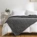 Latitude Run® Chenille Chunky Knit Throw, Luxury Hand-Knitted Yarn Throw Blanket Polyester in Gray/Black/Brown | 63 H x 51 W in | Wayfair