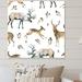 Millwood Pines Wild Deer Wild Pattern - Traditional Canvas Wall Art Canvas in Brown/Gray/White | 30 H x 30 W x 1 D in | Wayfair