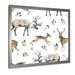 Millwood Pines Wild Deer Wild Pattern - Traditional Canvas Wall Art Canvas in Brown/Gray/White | 16 H x 16 W x 1 D in | Wayfair