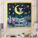 Zoomie Kids Christmas Illustration - Children"s Art Canvas Wall Art Canvas in Blue/Yellow | 16 H x 16 W x 1 D in | Wayfair