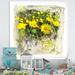 August Grove® Abstract Yellow Flowers - Traditional Canvas Wall Art Canvas, Cotton in Green/Yellow | 30 H x 30 W x 1 D in | Wayfair