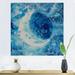 Ebern Designs Blue Moon Illustration - Modern & Contemporary Canvas Wall Decor Canvas in Blue/White | 16 H x 16 W x 1 D in | Wayfair