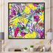 Bay Isle Home™ Tropical Leaves Flowers & Butterfly - on Canvas in White | 36 H x 36 W x 1.5 D in | Wayfair 47248547982B47FF8B37F2ECBCD56D69