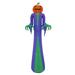 The Holiday Aisle® Halloween Pumpkin Ghost Inflatable Polyester in Blue/Green/Orange | 141.73 H x 42.52 W x 45.67 D in | Wayfair