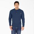 Dickies Men's Heavyweight Heathered Long Sleeve Henley T-Shirt - Dark Navy Heather Size M (WL451H)