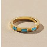 Anthropologie Jewelry | Anthropologie Embedded- Flat Stone Ring | Color: Blue/Gold | Size: Various