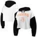 Women's Gameday Couture White/Black Clemson Tigers Good Time Color Block Cropped Hoodie