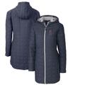 Women's Cutter & Buck Heathered Navy Los Angeles Angels Rainier Primaloft Eco Full-Zip Hoodie Long Coat