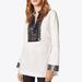 Tory Burch Tops | New** Tory Burch Ivory Poplin Tunic Size 2 | Color: Black/White | Size: 2