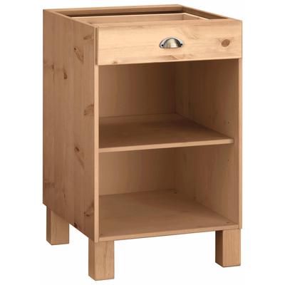 Unterschrank HOME AFFAIRE "Oslo", beige (natur gebeizt, gewachst), B:50cm H:83cm T:57cm, Massivholz, Schränke, 50 cm breit, ohne Arbeitsplatte, 1 Schublade, 1 Einlegeboden Image