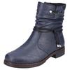 Winterstiefelette RIEKER, Damen, Gr. 41, blau, Lederimitat, elegant, Schuhe, mit gerafftem Schaft