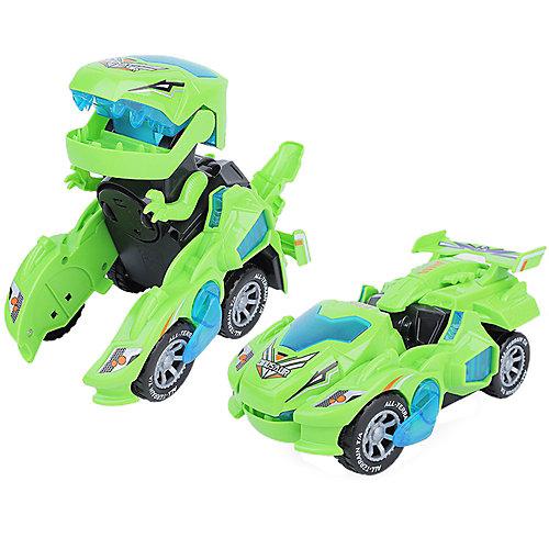 Dinosaurier Transforming Spielzeug Auto Transform Dino Spielzeugauto mit Licht und Musik Spielzeugautos Kinder grün Kinder