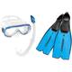 Cressi Unisex-Erwachsene Onda Mare Schnorchelset Tauchset Taucherbrille, Transparent/Blau, Einheitsgröße & Unisex Flossen Rondinella, blau, 39/40, CA182039