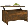 Festnight Coffee Table Lift Top Coffee Table Wood Lifting Coffee Table Tea Table for Living Room Smoked Oak 80x55.5x41.5 cm Engineered Wood