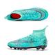 Boys Cleats Soccer Mens Training Athletic Outdoor Indoor Soccer Boots Comfortable Football Shoes Spike Sneaker Youth Competition Mid-top Lace-up Student Cleats Sneakers Cyan 33