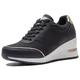 Black Heeled Wedge Trainers for Women - Ladies Casual Lace Up Platform Walking Shoes EUW137-FNW24-BLACK-4.5