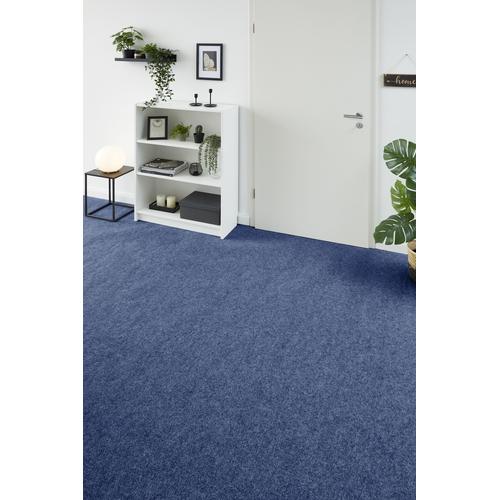 „ANDIAMO Teppichboden „“Coupon Nadelfilz Milo““ Teppiche Uni Farben, Breite 100cm oder 200 cm, strapazierfähig, Wohnzimmer Gr. B/L: 200 cm x 400 cm, 3 mm, 1 St., blau Teppichboden“