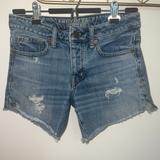 American Eagle Outfitters Shorts | Cut Off Jean Shorts With Rips | Color: Blue | Size: 0