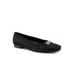 Wide Width Women's Harmony Dressy Flat by Trotters in Black Suede (Size 7 W)