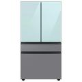 Samsung Bespoke 23 cu. ft. Smart 4-Door Refrigerator w/ Beverage Center & Custom Panels Included in Gray/Blue | 70 H x 35.75 W x 28.75 D in | Wayfair