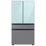 Samsung Bespoke 23 cu. ft. Smart 4-Door Refrigerator w/ Beverage Center & Custom Panels Included, in Gray/Blue | Wayfair